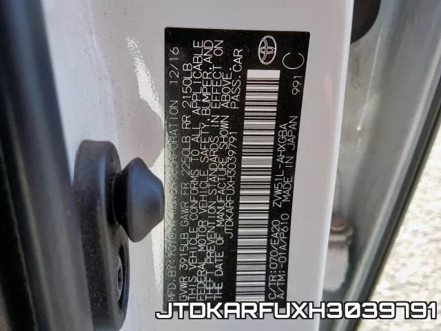JTDKARFUXH3039791 фото 2
