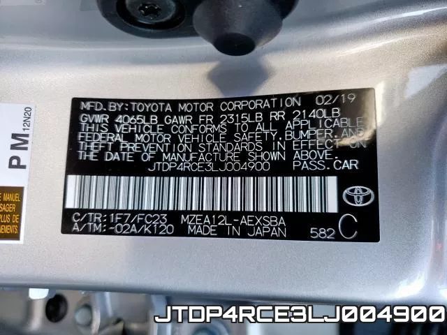 JTDP4RCE3LJ004900 фото 2