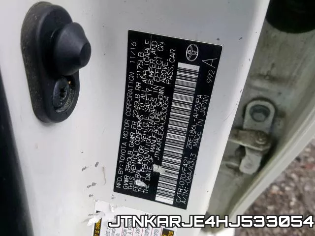 JTNKARJE4HJ533054 фото 2