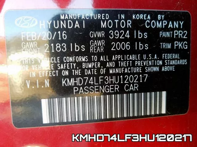 KMHD74LF3HU120217 фото 2