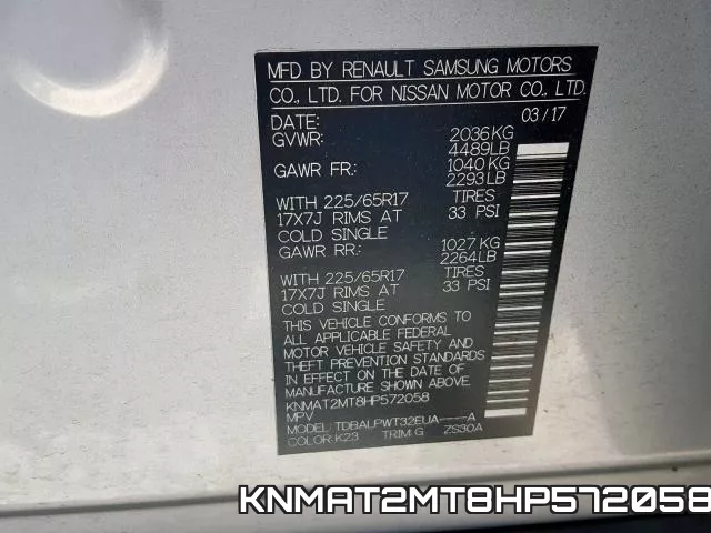KNMAT2MT8HP572058 фото 2