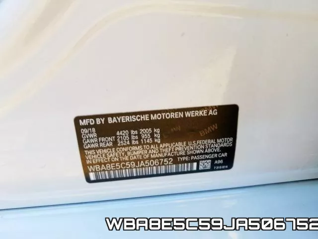 WBA8E5C59JA506752 фото 2