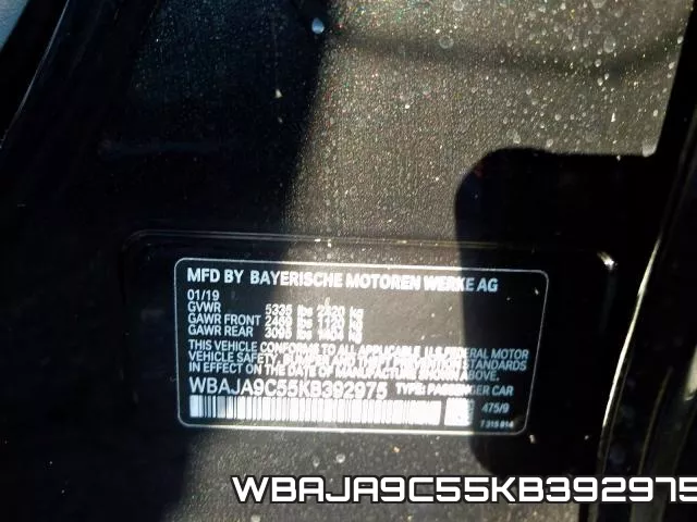 WBAJA9C55KB392975 фото 2