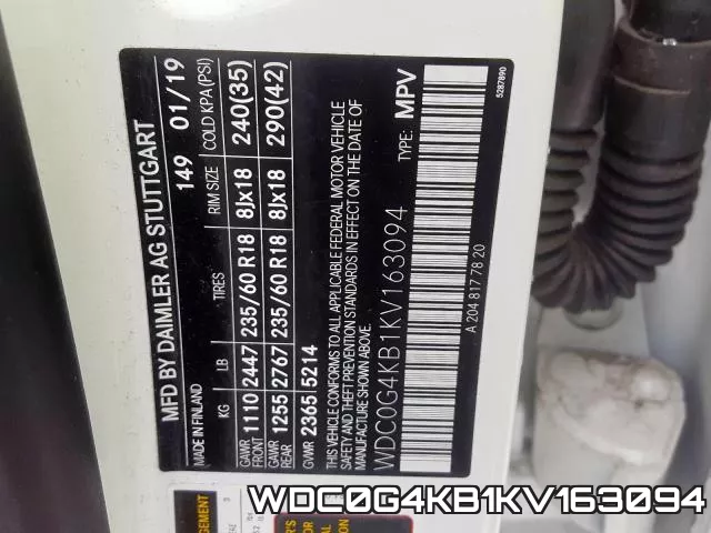 WDC0G4KB1KV163094 фото 2