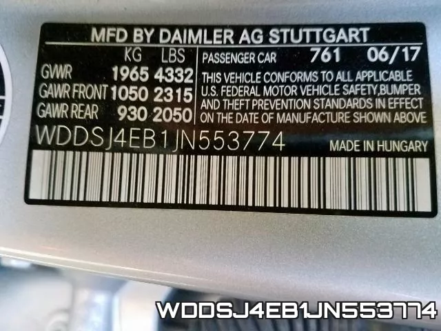 WDDSJ4EB1JN553774 фото 2