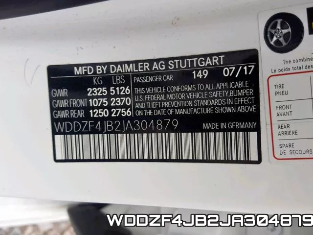WDDZF4JB2JA304879 фото 2