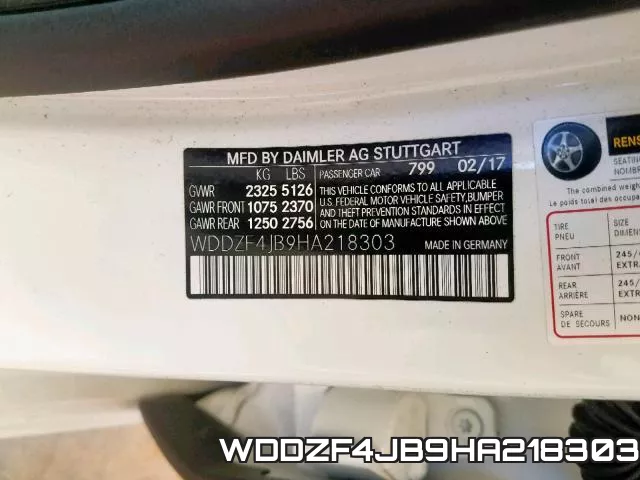 WDDZF4JB9HA218303 фото 2