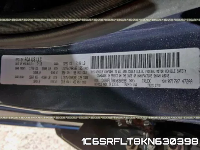 1C6SRFLT8KN630398 фото 2