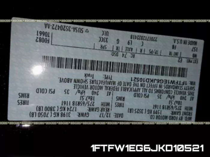 1FTFW1EG6JKD10521 фото 2