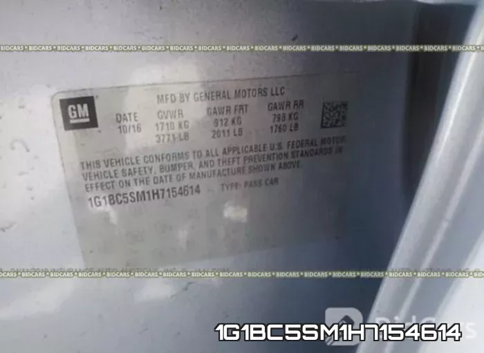 1G1BC5SM1H7154614 фото 10