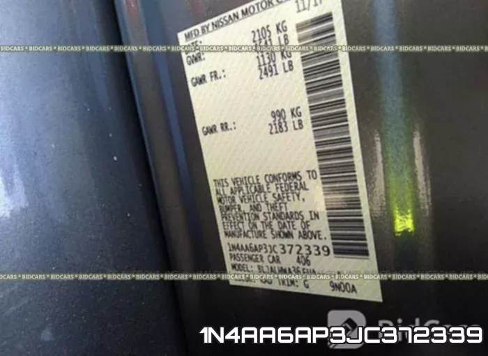 1N4AA6AP3JC372339 фото 10