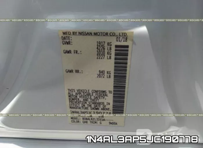 1N4AL3AP5JC190778 фото 10