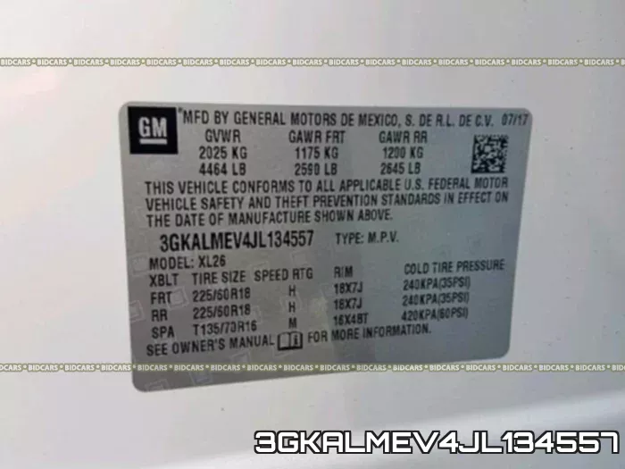 3GKALMEV4JL134557 фото 2
