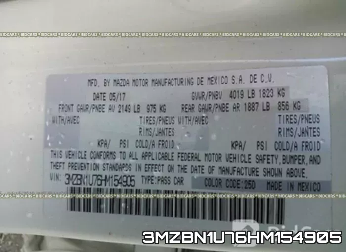 3MZBN1U76HM154905 фото 10
