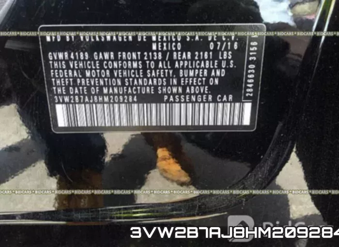 3VW2B7AJ8HM209284 фото 9