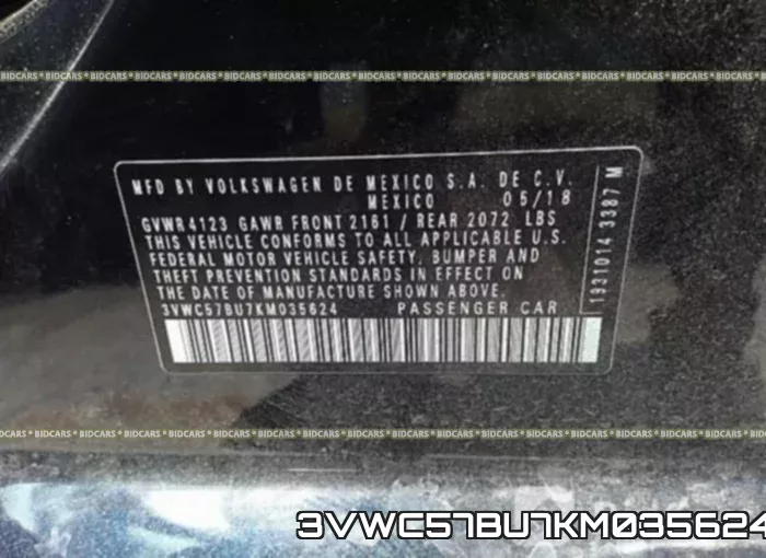 3VWC57BU7KM035624 фото 10