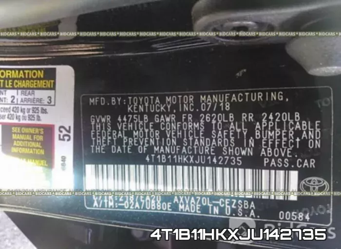 4T1B11HKXJU142735 фото 10