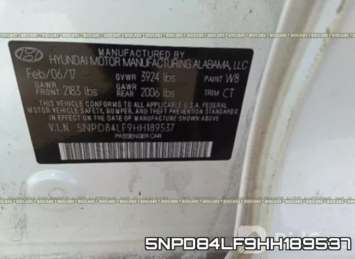 5NPD84LF9HH189537 фото 10
