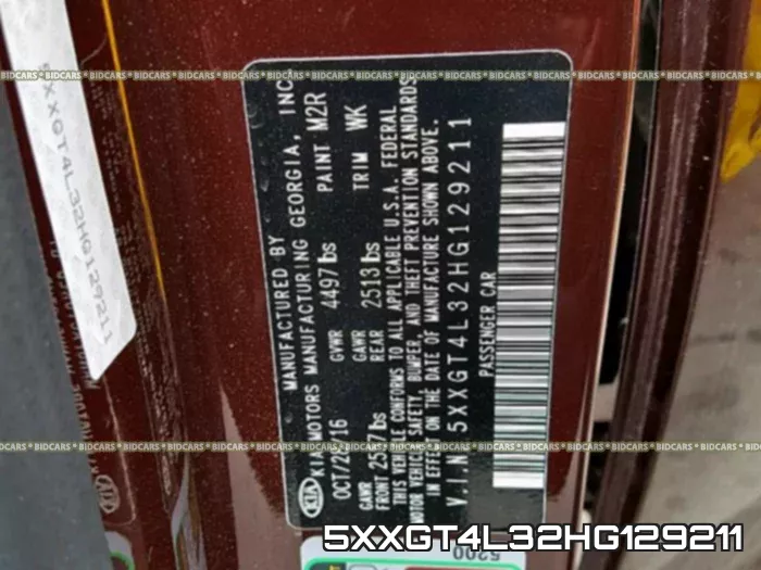 5XXGT4L32HG129211 фото 2