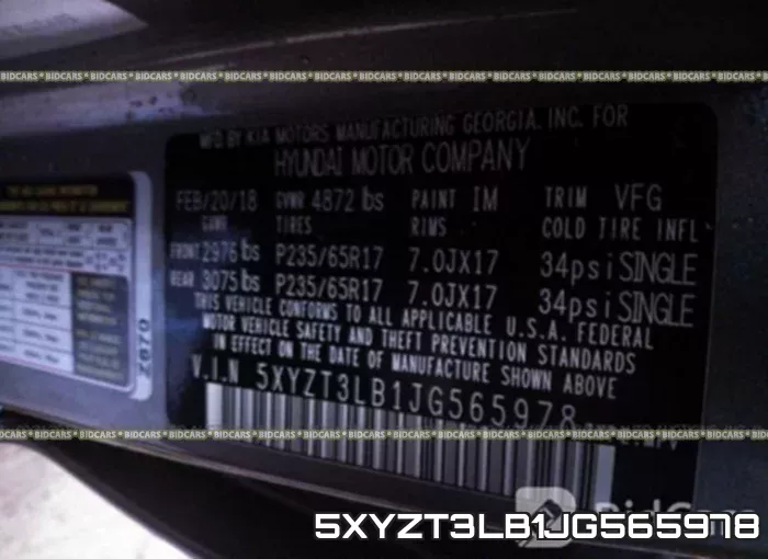 5XYZT3LB1JG565978 фото 10