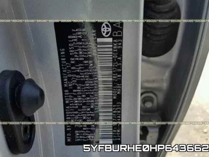 5YFBURHE0HP643662 фото 2