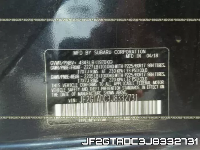 JF2GTADC3J8332731 фото 2