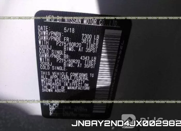 JN8AY2ND4JX002982 фото 10