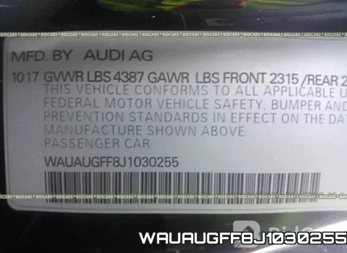 WAUAUGFF8J1030255 фото 10