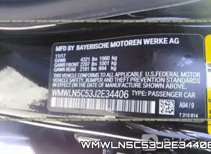 WMWLN5C53J2E34406 фото 10