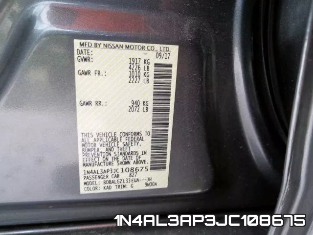 1N4AL3AP3JC108675 фото 2