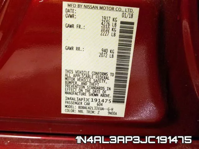 1N4AL3AP3JC191475 фото 2