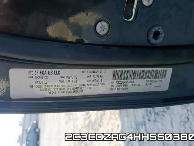 2C3CDZAG4HH550380 фото 2