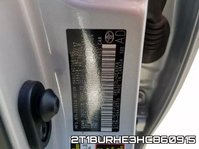 2T1BURHE3HC860915 фото 2