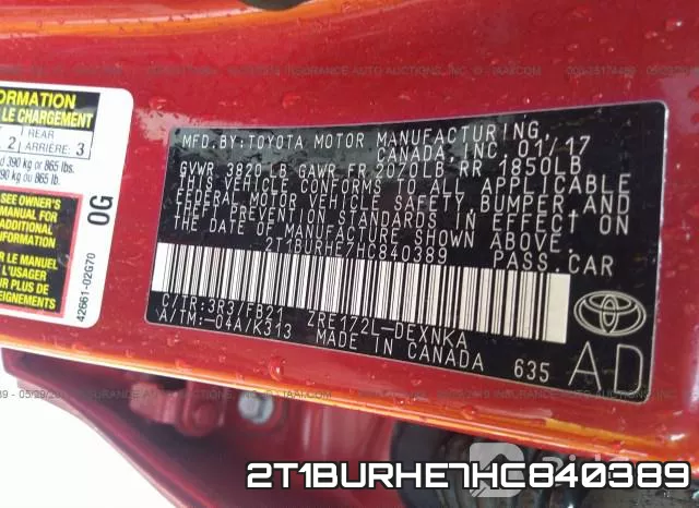 2T1BURHE7HC840389 фото 9