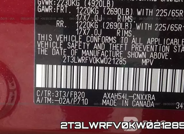 2T3LWRFV0KW021285 фото 10