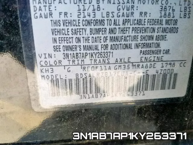 3N1AB7AP1KY263371 фото 2