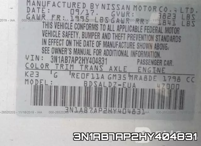 3N1AB7AP2HY404831 фото 7