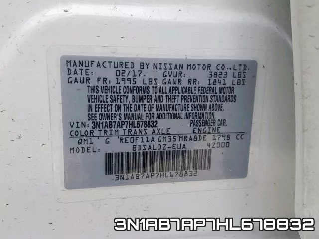 3N1AB7AP7HL678832 фото 2