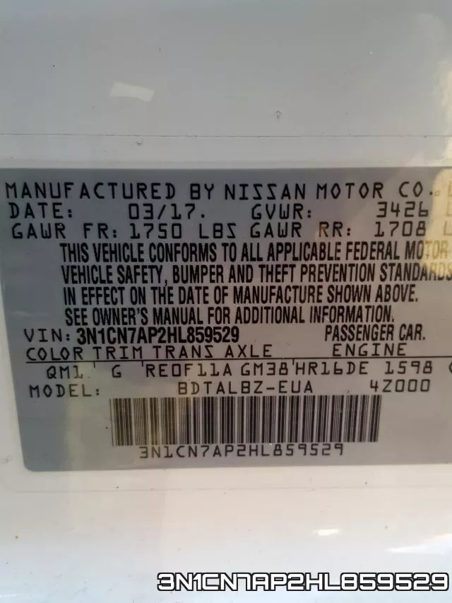 3N1CN7AP2HL859529 фото 2