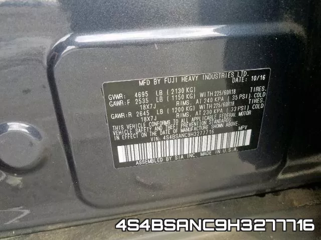 4S4BSANC9H3277716 фото 2