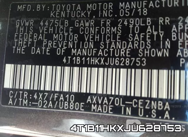 4T1B11HKXJU628753 фото 9