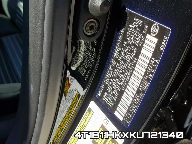 4T1B11HKXKU721340 фото 2