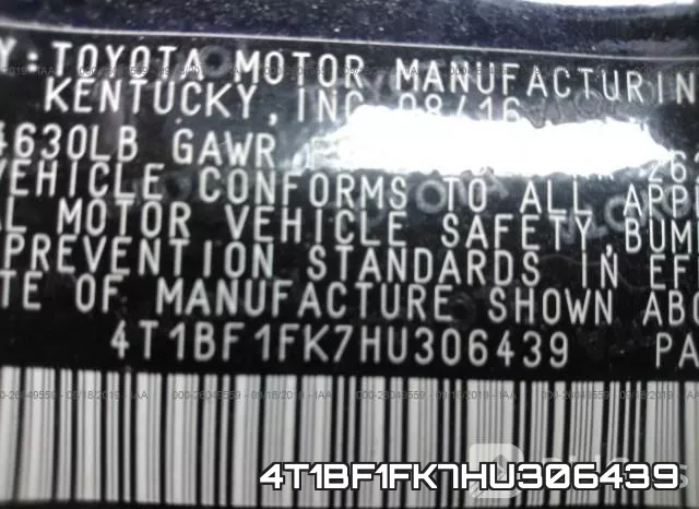 4T1BF1FK7HU306439 фото 10