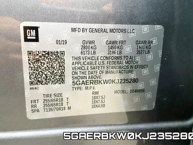 5GAERBKW0KJ235280 фото 2