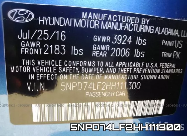5NPD74LF2HH111300 фото 10