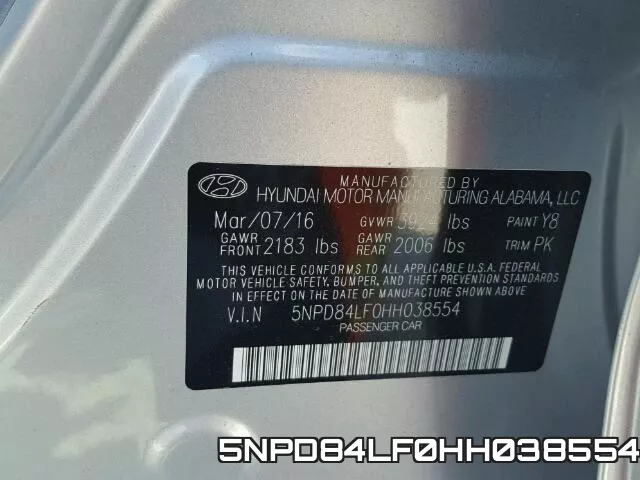 5NPD84LF0HH038554 фото 2