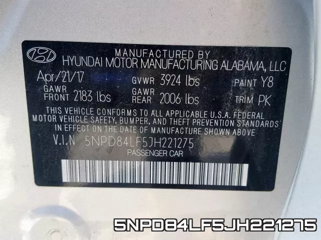 5NPD84LF5JH221275 фото 2
