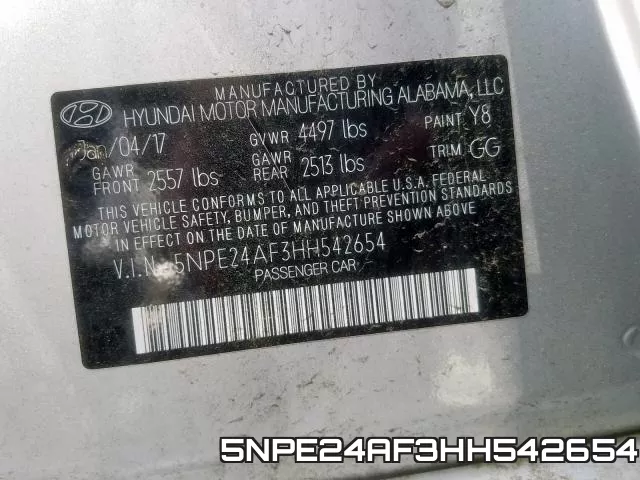 5NPE24AF3HH542654 фото 2