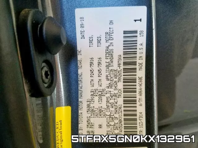 5TFAX5GN0KX132961 фото 2
