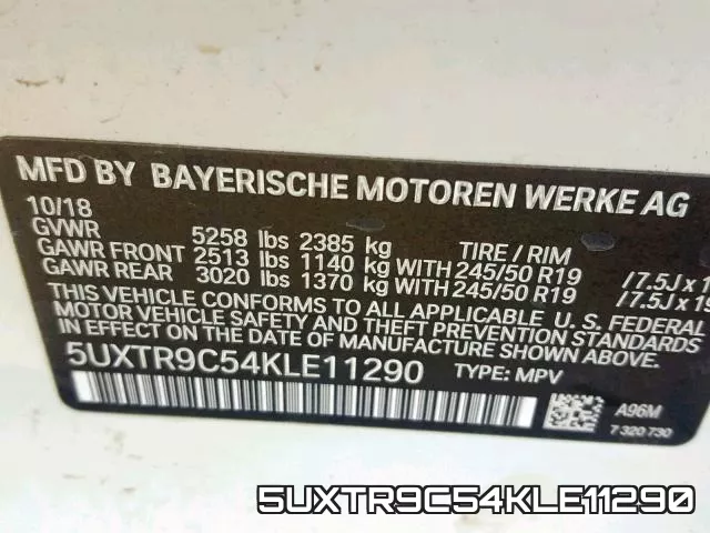5UXTR9C54KLE11290 фото 2